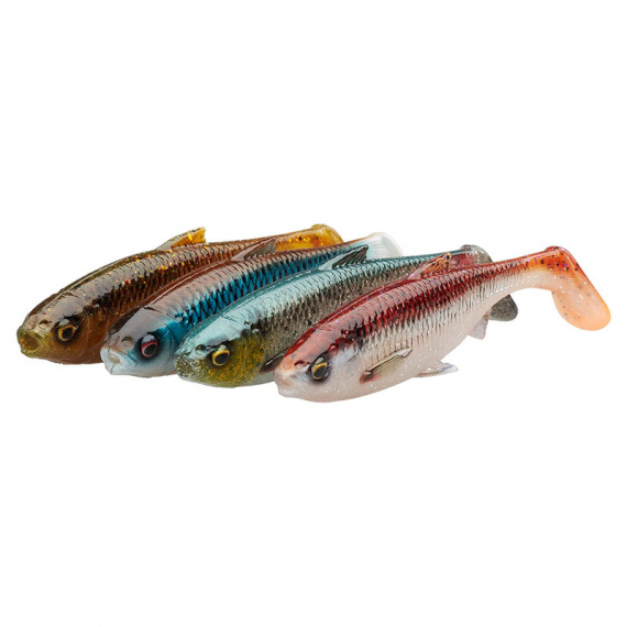 Savage Gear 3D River Roach (4-pak) 10cm 10g - Clear Water Mix in de groep Vismethoden bij Sportfiskeprylar.se (74305)