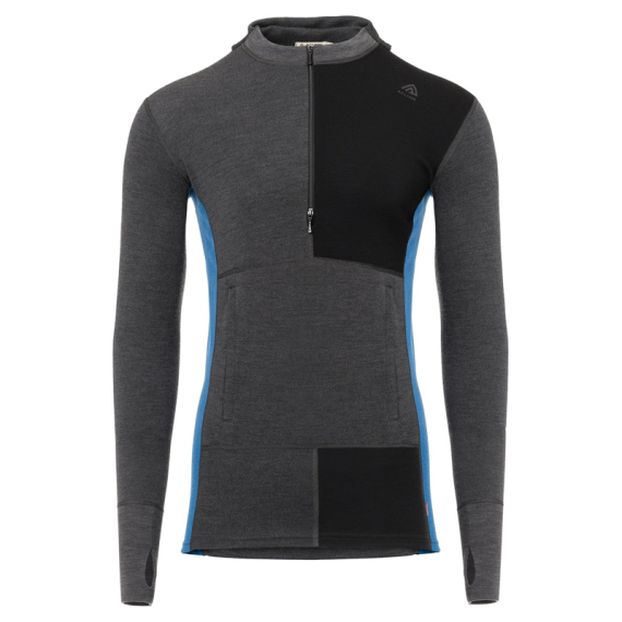 Aclima WarmWool Hoodsweater w/zip M\'s Marengo/Jet Black/Corsair in de groep Kleding & Schoenen / Kleding / Onderkleding & Ondergoed / Basislaag top bij Sportfiskeprylar.se (90-108795r)