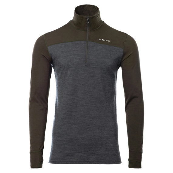 Aclima LightWool 180 Polo w/zip M\'s Tarmac/Marengo in de groep Kleding & Schoenen / Kleding / Onderkleding & Ondergoed / Basislaag top bij Sportfiskeprylar.se (90-109696r)