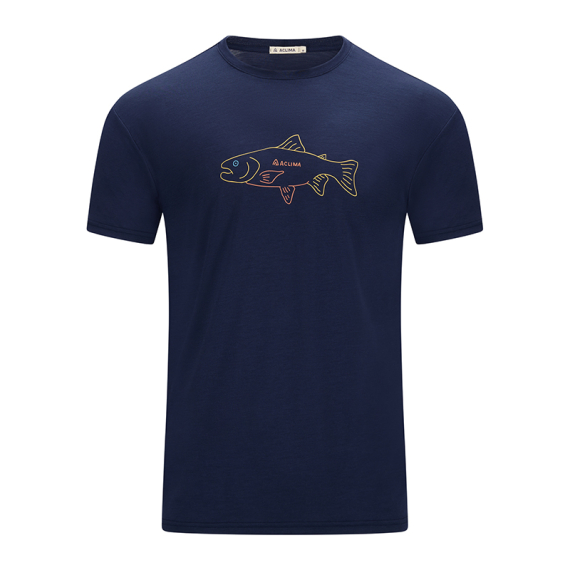Aclima LightWool 140 Classic Tee Salmon M\'s Navy Blazer in de groep Kleding & Schoenen / Kleding / T-shirts bij Sportfiskeprylar.se (90-111560r)