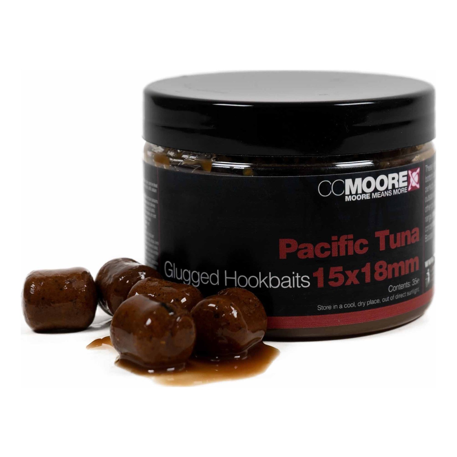 CC Moore Glugged Hookbaits 15x18mm - Pacific Tuna - Kunstaas - Boilies, Haakaas & Grondaas - Popups & Wafters