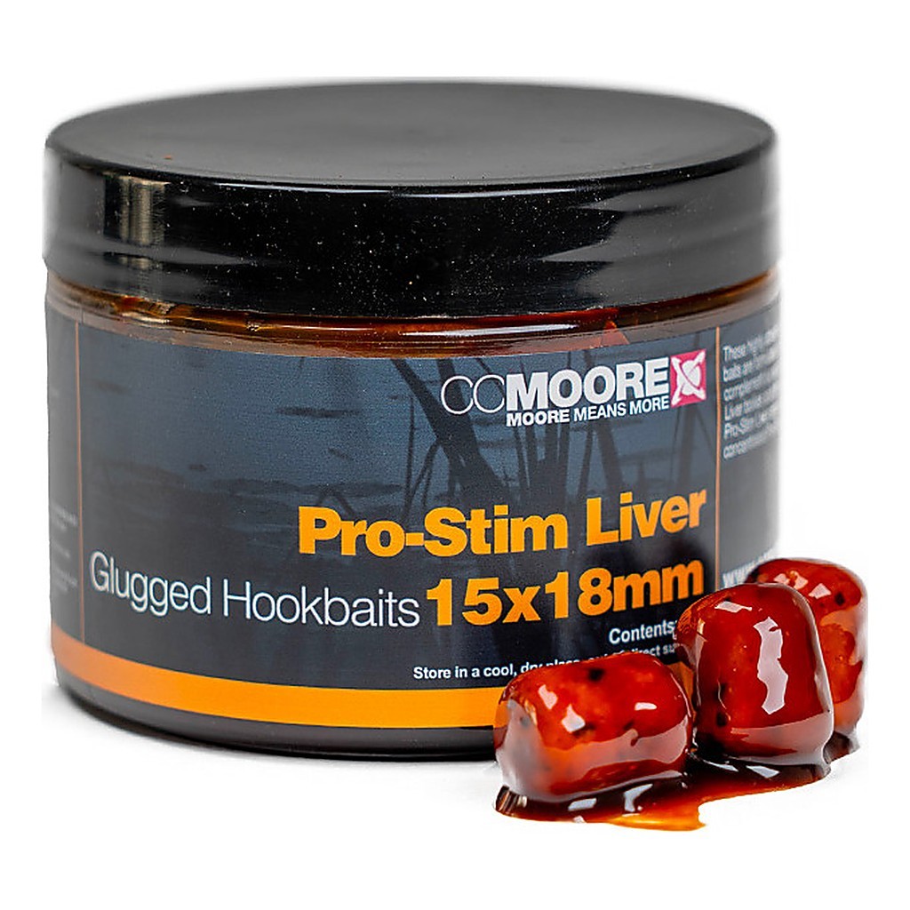CC Moore Glugged Hookbaits 15x18mm - Pro-Stim Liver - Kunstaas - Boilies, Haakaas & Grondaas - Popups & Wafters