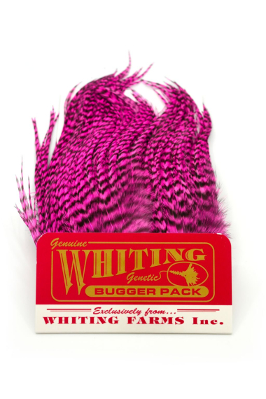 Whiting Bugger Pack Grizzly dyed Pink in de groep Haken & Terminal Tackle / Vliegvis bindmateriaal / Vliegbindmateriaal / Veren & Capes / Andere veren bij Sportfiskeprylar.se (91871153)
