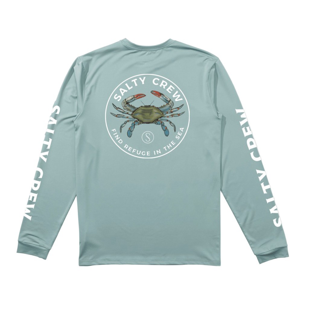 Salty Crew Blue Crabber L/S Sunshirt MACKEREL in de groep Kleding & Schoenen / UV-kleding bij Sportfiskeprylar.se (9334966015923r)