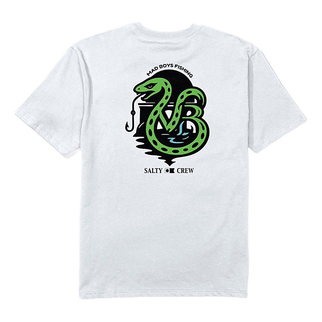 Salty Crew X Mad Boys Snake Tee White in de groep Kleding & Schoenen / Kleding / T-shirts bij Sportfiskeprylar.se (9334966205065r)