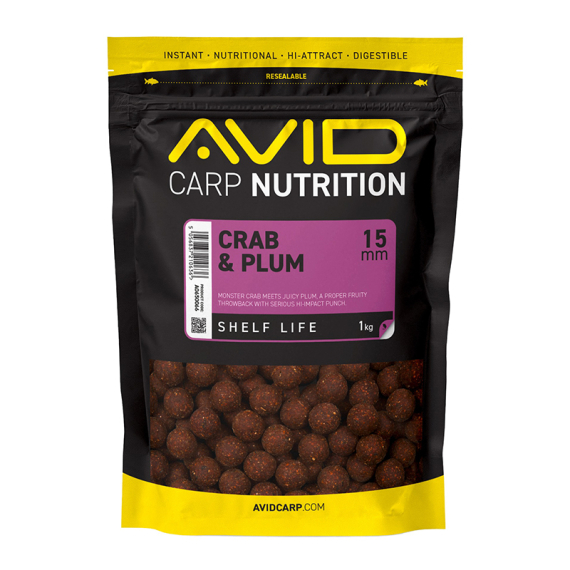 Avid Crab & Plum Boilies - 1kg in de groep Kunstaas / Boilies, Haakaas & Grondaas bij Sportfiskeprylar.se (A0650066r)