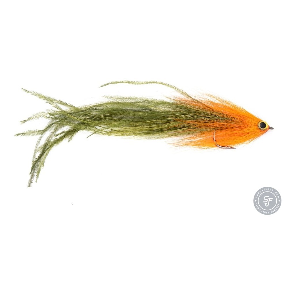 Vision Pike - Beast Orange/Olive fly #6/0 in de groep Kunstaas / Vliegen / Snoekvliegen bij Sportfiskeprylar.se (A276900150-60)