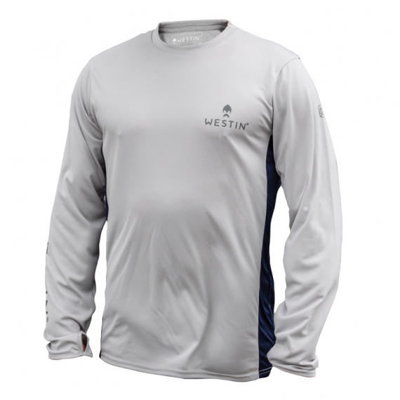 Westin Pro UPF Long Sleeve Grey/Navy Blue in de groep Kleding & Schoenen / Kleding / Truien / T-shirts met lange mouwen bij Sportfiskeprylar.se (A70-505-Sr)