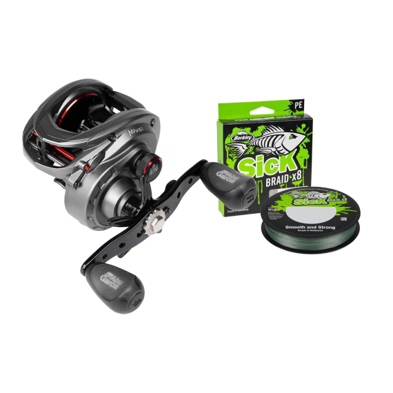 Abu Garcia Max 41 LH With Berkley Sick Braid Moss Green 0,33mm in de groep Reels / Baitcasting Reels / Low Profile Reels bij Sportfiskeprylar.se (ABUMAXWITHBRAIDSET)
