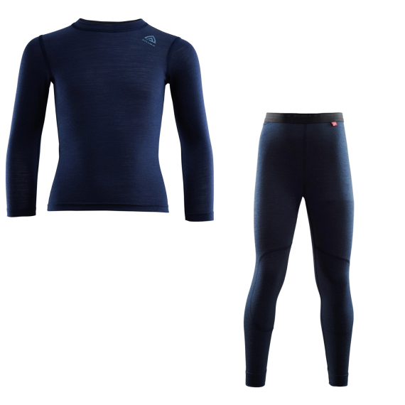 Aclima LightWool 140 Crewneck & Longs Kids Navy Blazer in de groep Kleding & Schoenen / Kleding / Onderkleding & Ondergoed bij Sportfiskeprylar.se (ACLLW140KIDSSET)