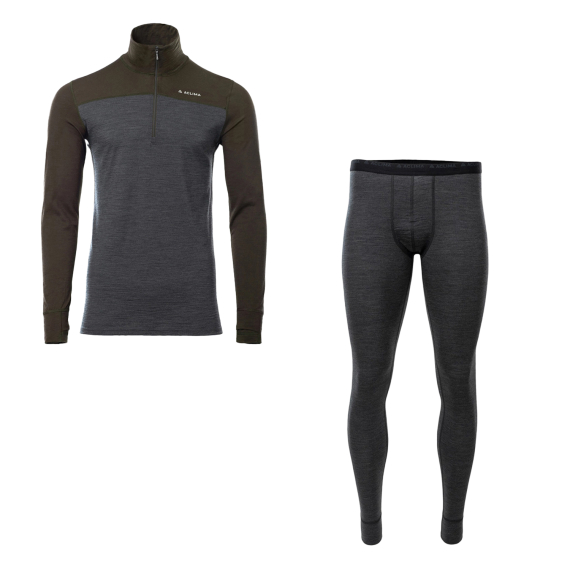 Aclima LightWool 180 Polo w/zip & Longs M\'s Tarmac/Marengo in de groep Kleding & Schoenen / Kleding / Onderkleding & Ondergoed bij Sportfiskeprylar.se (ACLLW180SET)