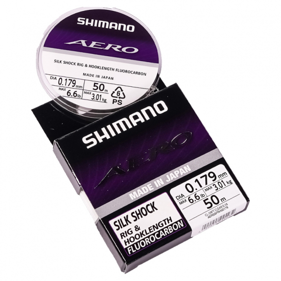Shimano Line Aero Slick Shock Fluo LD Grey in de groep Haken & Terminal Tackle / Voor zeevissen en materiaal voor onderlijnen / Onderlijnmateriaal / Onderlijnmateriaal Fluorocarbon bij Sportfiskeprylar.se (AERSSFRH50195r)