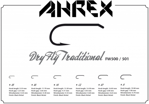 Ahrex FW501 - Dry Fly Traditional Barbless in de groep Haken & Terminal Tackle / Haken / Vliegvis bindhaken bij Sportfiskeprylar.se (AFW501-8r)