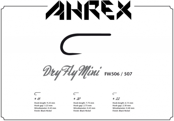 Ahrex FW507 - Dry Fly Mini - Barbless in de groep Haken & Terminal Tackle / Haken / Vliegvis bindhaken bij Sportfiskeprylar.se (AFW507-22r)
