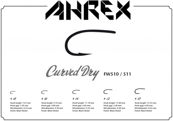 Ahrex FW510 - Curved Dry Fly #12 in de groep Haken & Terminal Tackle / Haken / Vliegvis bindhaken bij Sportfiskeprylar.se (AFW510-12)