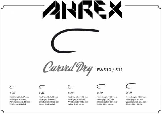 Ahrex FW511 - Curved Dry Fly - Barbless #14 in de groep Haken & Terminal Tackle / Haken / Vliegvis bindhaken bij Sportfiskeprylar.se (AFW511-14)