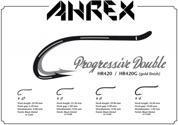 Ahrex HR420 - Progressive Double #10 in de groep Haken & Terminal Tackle / Haken / Vliegvis bindhaken bij Sportfiskeprylar.se (AHR420-10)