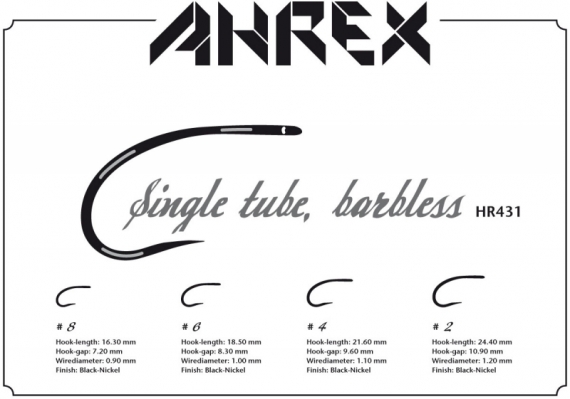 Ahrex HR431 - Tube Single Barbless #6 in de groep Haken & Terminal Tackle / Vliegvis bindmateriaal / Vliegbindmateriaal / Buishaken bij Sportfiskeprylar.se (AHR431-6)