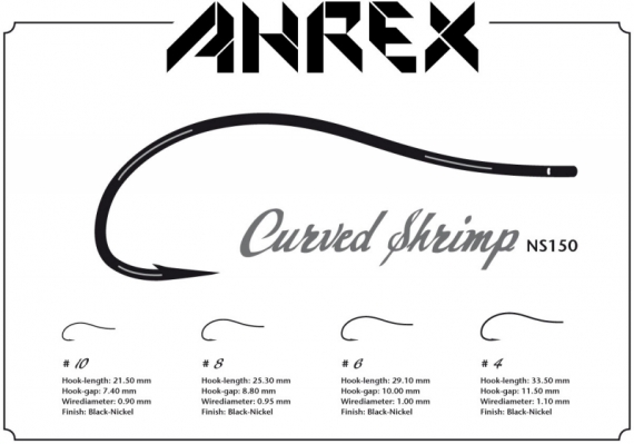 Ahrex NS150 - Curved Shrimp in de groep Haken & Terminal Tackle / Haken / Vliegvis bindhaken bij Sportfiskeprylar.se (ANS150-8r)