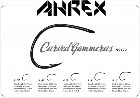 Ahrex NS172 - Curved Gammarus in de groep Haken & Terminal Tackle / Haken / Vliegvis bindhaken bij Sportfiskeprylar.se (ANS172-8r)