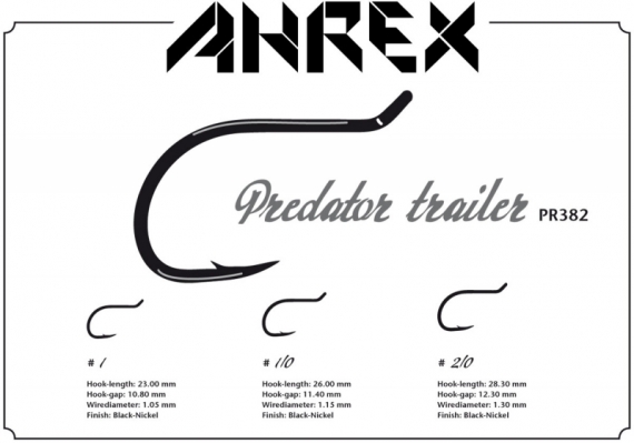 Ahrex PR382 - Predator Trailer Hook, Barbed #1/0 in de groep Haken & Terminal Tackle / Haken / Vliegvis bindhaken bij Sportfiskeprylar.se (APR382-1_0)