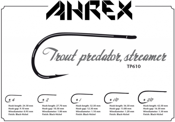 Ahrex TP610 - Trout Predator Streamer #2/0 in de groep Haken & Terminal Tackle / Haken / Vliegvis bindhaken bij Sportfiskeprylar.se (ATB610-2_0)