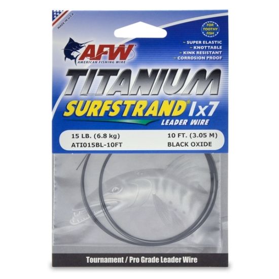 AFW - Titanium Surfstrand 1x7 Tafsmaterial in de groep Haken & Terminal Tackle / Voor zeevissen en materiaal voor onderlijnen / Onderlijnmateriaal / Verenstaal bij Sportfiskeprylar.se (ATI015BL-10FTr)