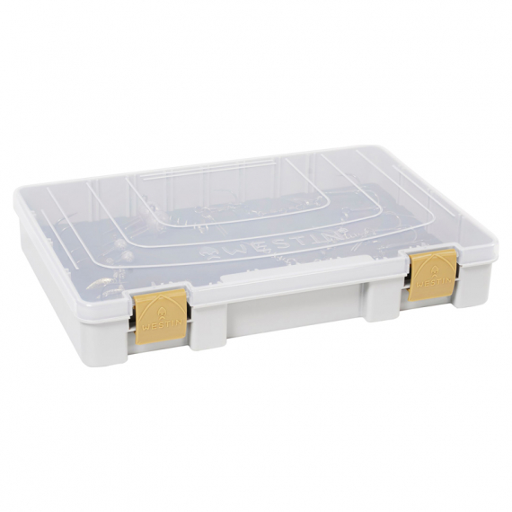 Westin W3 Rig Box 28x19,5x4,5cm Grey/Clear in de groep Opslag / Tackleboxen / Kunstaas dozen bij Sportfiskeprylar.se (B04-706-028)
