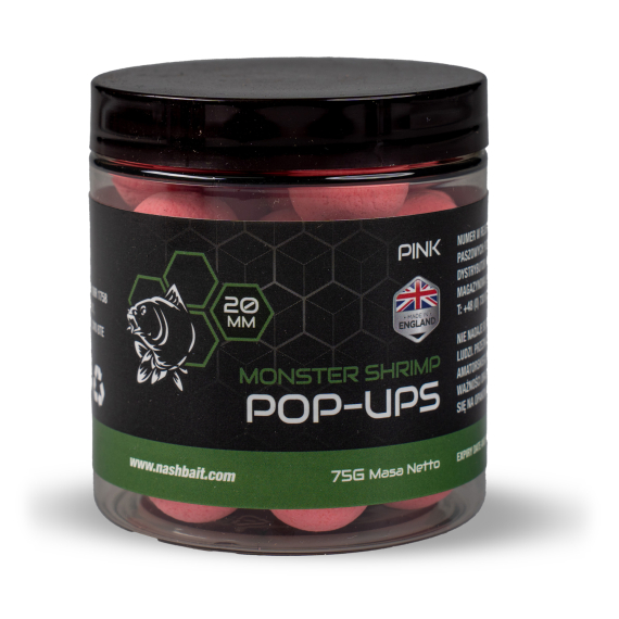 Nash Monster Shrimp Pop Ups in de groep Kunstaas / Boilies, Haakaas & Grondaas / Popups & Wafters bij Sportfiskeprylar.se (B6526-TPr)