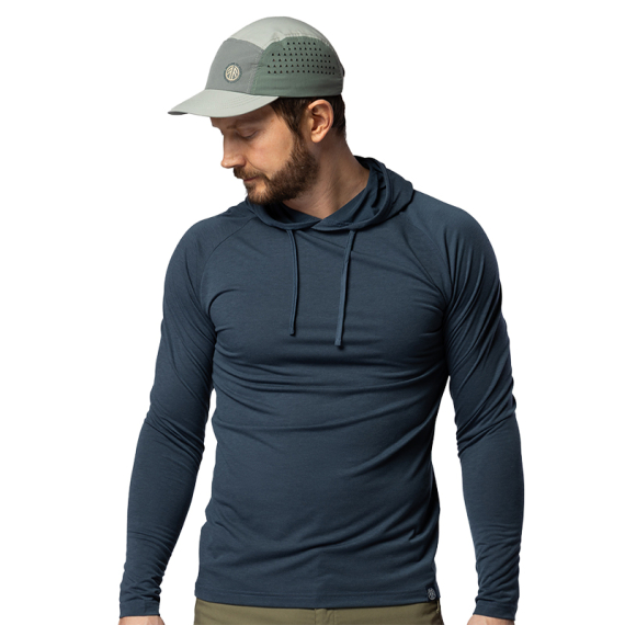 Beyond Nordic BN213 M\'s Light Merino Hoodie Orion Blue in de groep Kleding & Schoenen / Kleding / Onderkleding & Ondergoed / Basislaag top bij Sportfiskeprylar.se (BN213-M-BLUE-Lr)