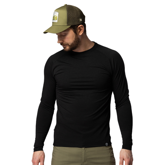 Beyond Nordic BN219 M\'s Light Merino LS Crew Onyx Black in de groep Kleding & Schoenen / Kleding / Onderkleding & Ondergoed / Basislaag top bij Sportfiskeprylar.se (BN219-M-BLACK-Lr)