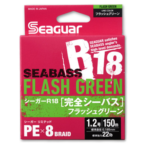 Seaguar R18 Kanzen Seabass 150m Flash Green in de groep Lijnen / Gevlochten Lijnen bij Sportfiskeprylar.se (BOB-00-SEAGUAR-0044r)