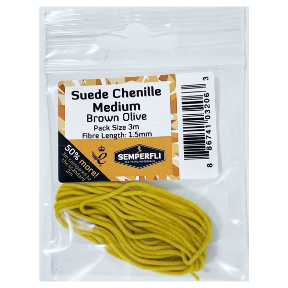 Semperfli Suede Chenille 1.5mm Medium in de groep Vismethoden / Vliegvissen / Vliegvis bindmateriaal / Vliegbindmateriaal / Garen & Chenille bij Sportfiskeprylar.se (BSC2003BLKr)