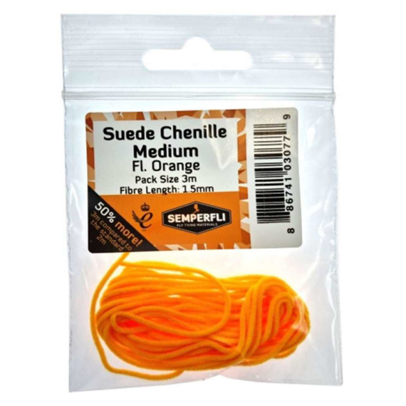 Semperfli Suede Chenille 1.5mm Medium - Fl Orange in de groep Haken & Terminal Tackle / Vliegvis bindmateriaal / Vliegbindmateriaal / Garen & Chenille bij Sportfiskeprylar.se (BSC2003FOR)