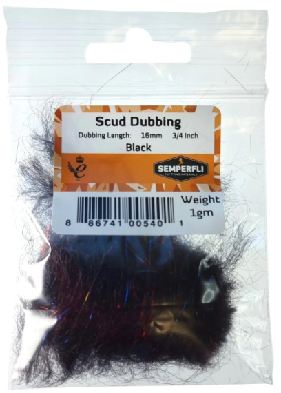 Semperfli Scud Dubbing - Black in de groep Haken & Terminal Tackle / Vliegvis bindmateriaal / Vliegbindmateriaal / Dubbing bij Sportfiskeprylar.se (BSCD016BLKr)