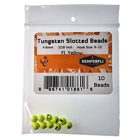 Semperfli Tungsten Slotted Beads 4,6mm - Fl Yellow in de groep Haken & Terminal Tackle / Vliegvis bindmateriaal / Vliegbindmateriaal / Cones bij Sportfiskeprylar.se (BTBD046FYL)