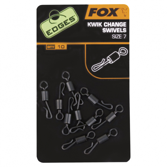 Fox Edges Kwik Change Swivels Size 7 10pcs in de groep Haken & Terminal Tackle / Snaps / Snap Clips & Fastach bij Sportfiskeprylar.se (CAC485)