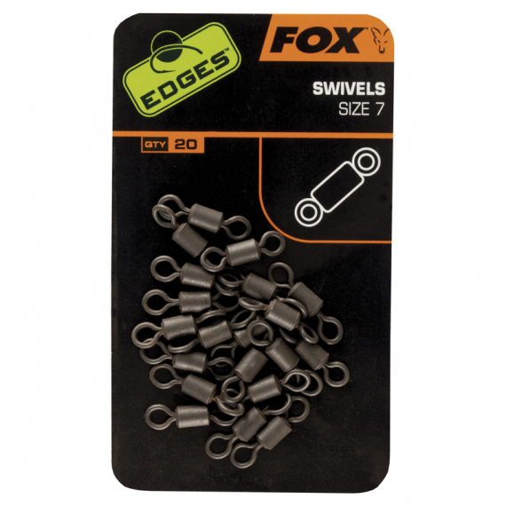 Fox Edges Swivels Standard Size 7, 20pcs in de groep Haken & Terminal Tackle / Wartels / Enkele Wartels bij Sportfiskeprylar.se (CAC533)