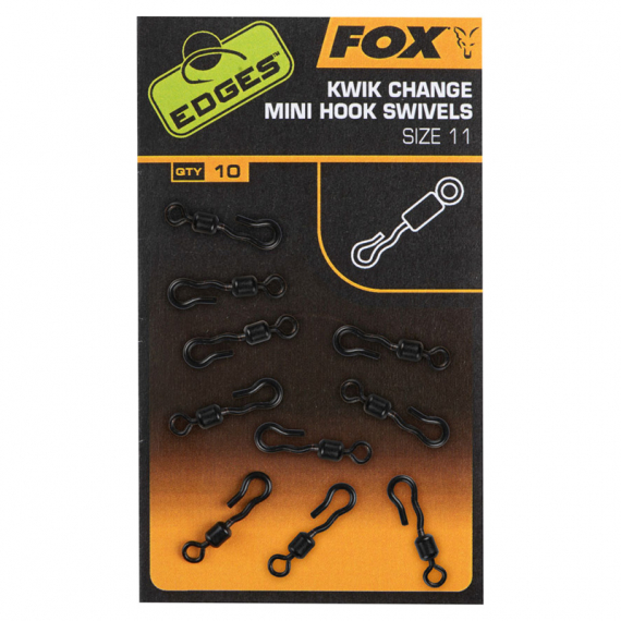 Fox Edges Kwik Change Mini Hook Swivel Size 11 (10-pak) in de groep Haken & Terminal Tackle / Snaps / Snap Clips & Fastach bij Sportfiskeprylar.se (CAC763)