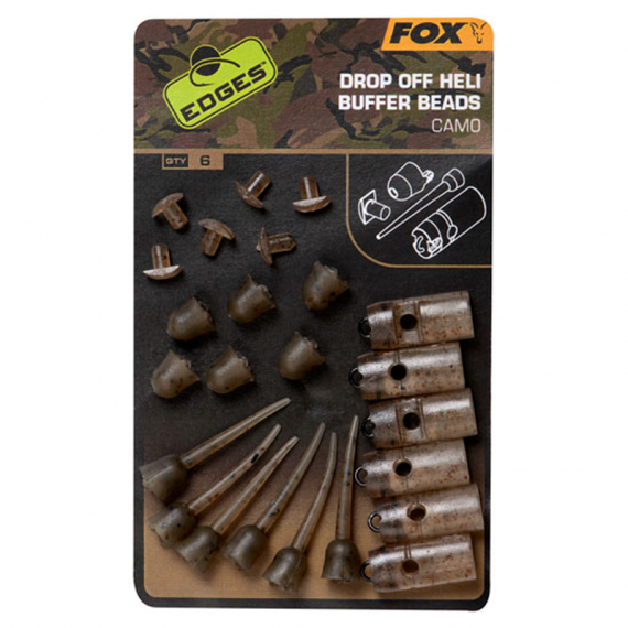 Fox Edges Camo Drop Off Heli Buffer Bead Kit 6pcs in de groep Haken & Terminal Tackle / Rig Accessoires / Parels & Kralen bij Sportfiskeprylar.se (CAC774)