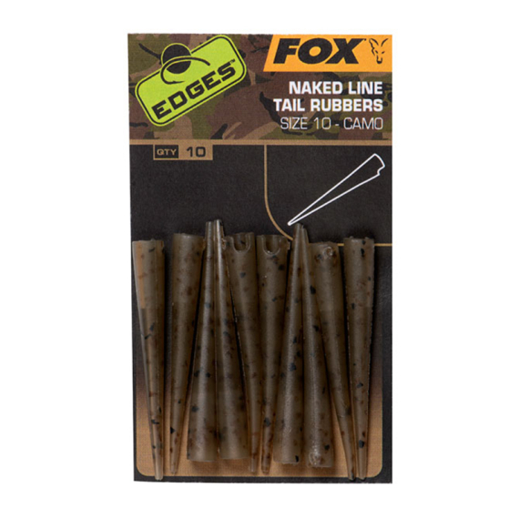 Fox Edges Camo Naked Line Tail Rubbers Size 10 10-pack in de groep Haken & Terminal Tackle / Rig Accessoires / Andere rig-accessoires bij Sportfiskeprylar.se (CAC777)