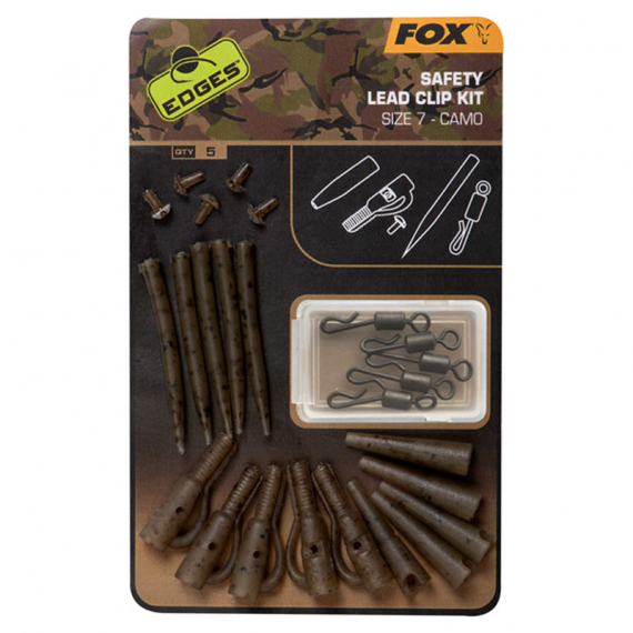 Fox Edges Camo Lead Clip Kit Size 7 5pcs in de groep Haken & Terminal Tackle / Rig Accessoires / Loop clips bij Sportfiskeprylar.se (CAC780)