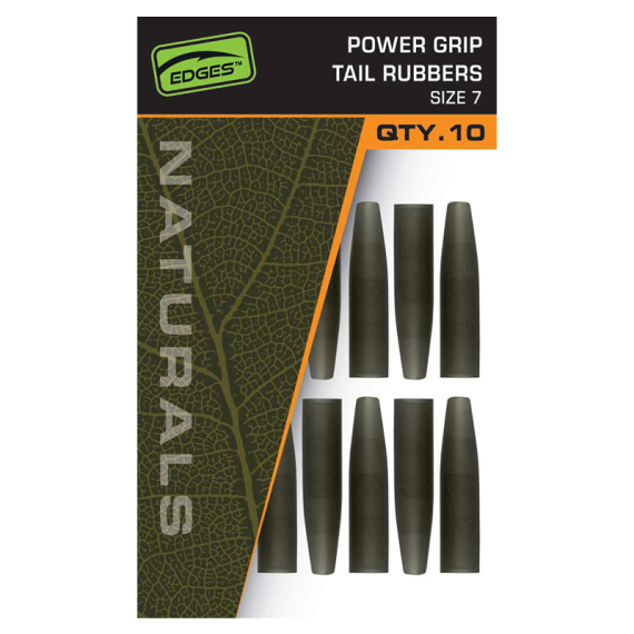 Fox Edges Naturals Power Grip Tail Rubbers - Size 7x10 in de groep Haken & Terminal Tackle / Rig Accessoires / Krimpkous en mouwen bij Sportfiskeprylar.se (CAC842)