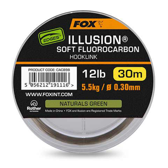 Fox Edges Illusion Soft Fluorocarbon Hooklink 30m in de groep Haken & Terminal Tackle / Rig Accessoires / Andere rig-accessoires bij Sportfiskeprylar.se (CAC898r)