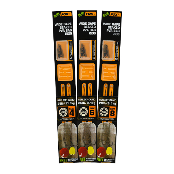 Fox Edges Wide Gape Beaked PVA Ready Rigs in de groep Haken & Terminal Tackle / Kant-en-klare rigs bij Sportfiskeprylar.se (CCR172r)