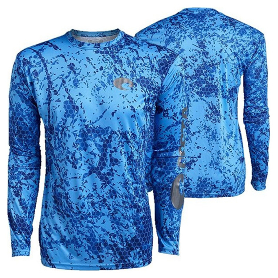 Costa Technical Hexo Camo Blue - Small in de groep Kleding & Schoenen / Kleding / Truien / T-shirts met lange mouwen bij Sportfiskeprylar.se (CO-TECHHEXO10B)