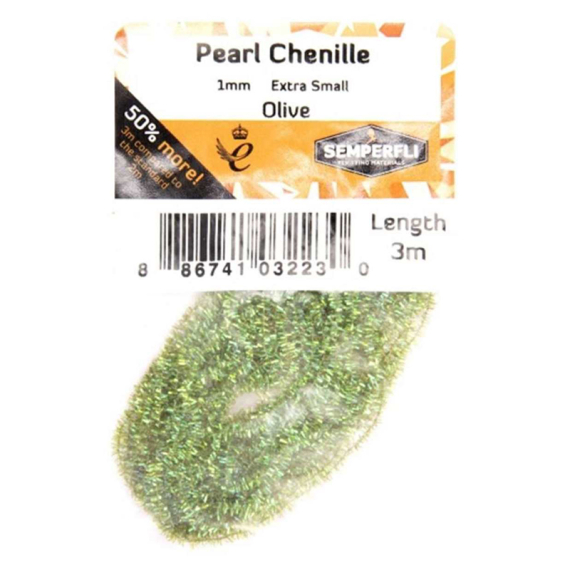 Semperfli Pearl Chenille 1mm - Olive in de groep Vismethoden / Vliegvissen / Vliegvis bindmateriaal / Vliegbindmateriaal / Garen & Chenille bij Sportfiskeprylar.se (CPSC001OLV)