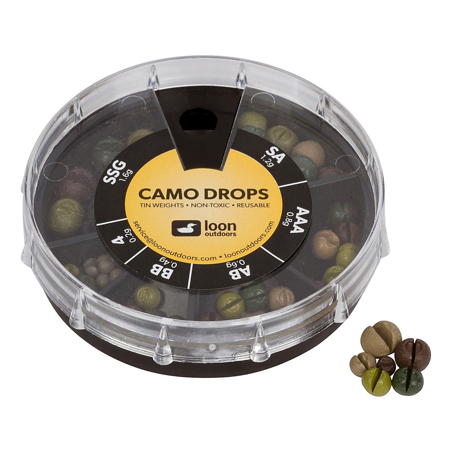 Loon Black/Camo Drop 6 Division Camo Drop in de groep Haken & Terminal Tackle / Lood en gewichten / Lead & Split Shots bij Sportfiskeprylar.se (F7131)