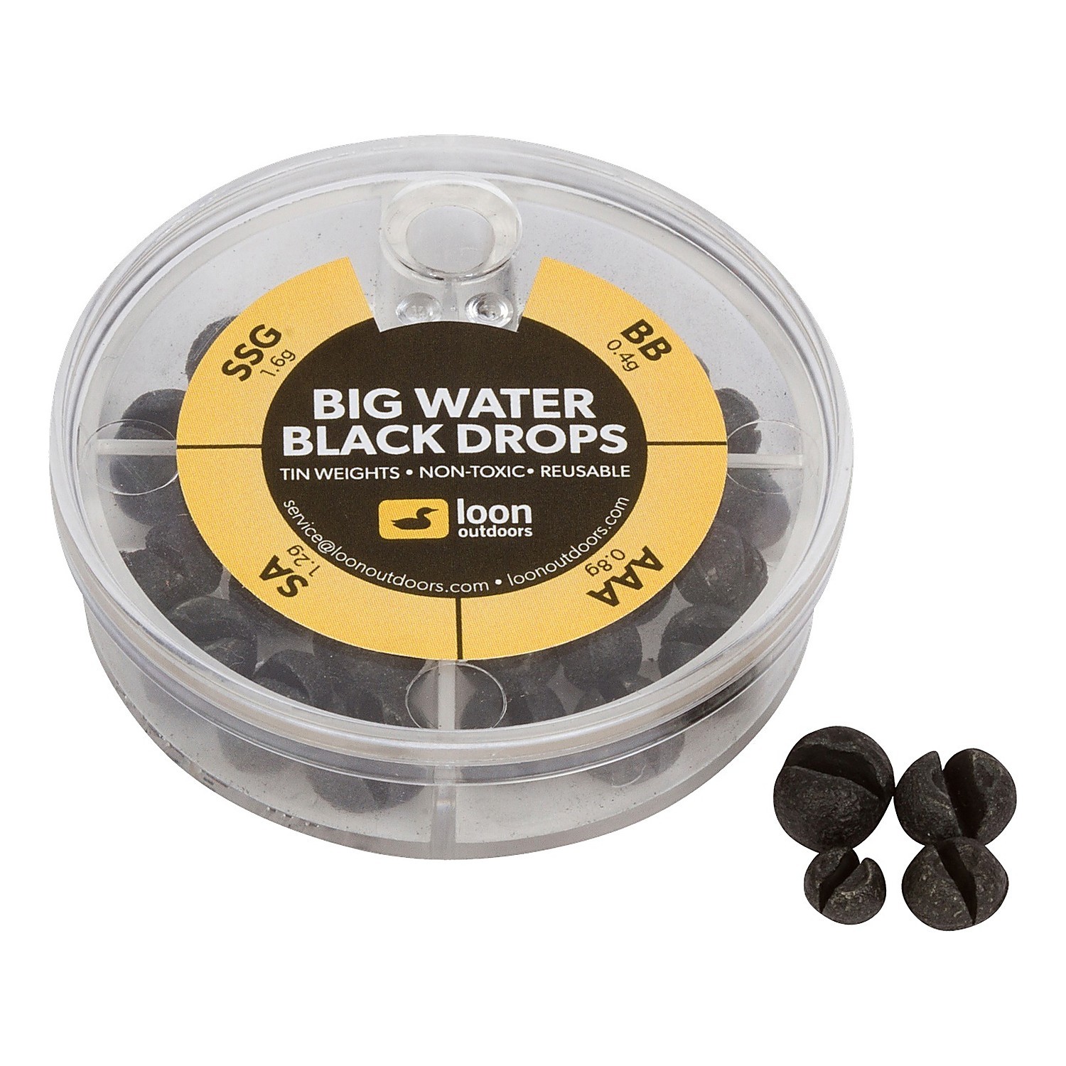 Loon Black Drop - 4 Division - Black Big Water in de groep Haken & Terminal Tackle / Lood en gewichten / Lead & Split Shots bij Sportfiskeprylar.se (F7132)
