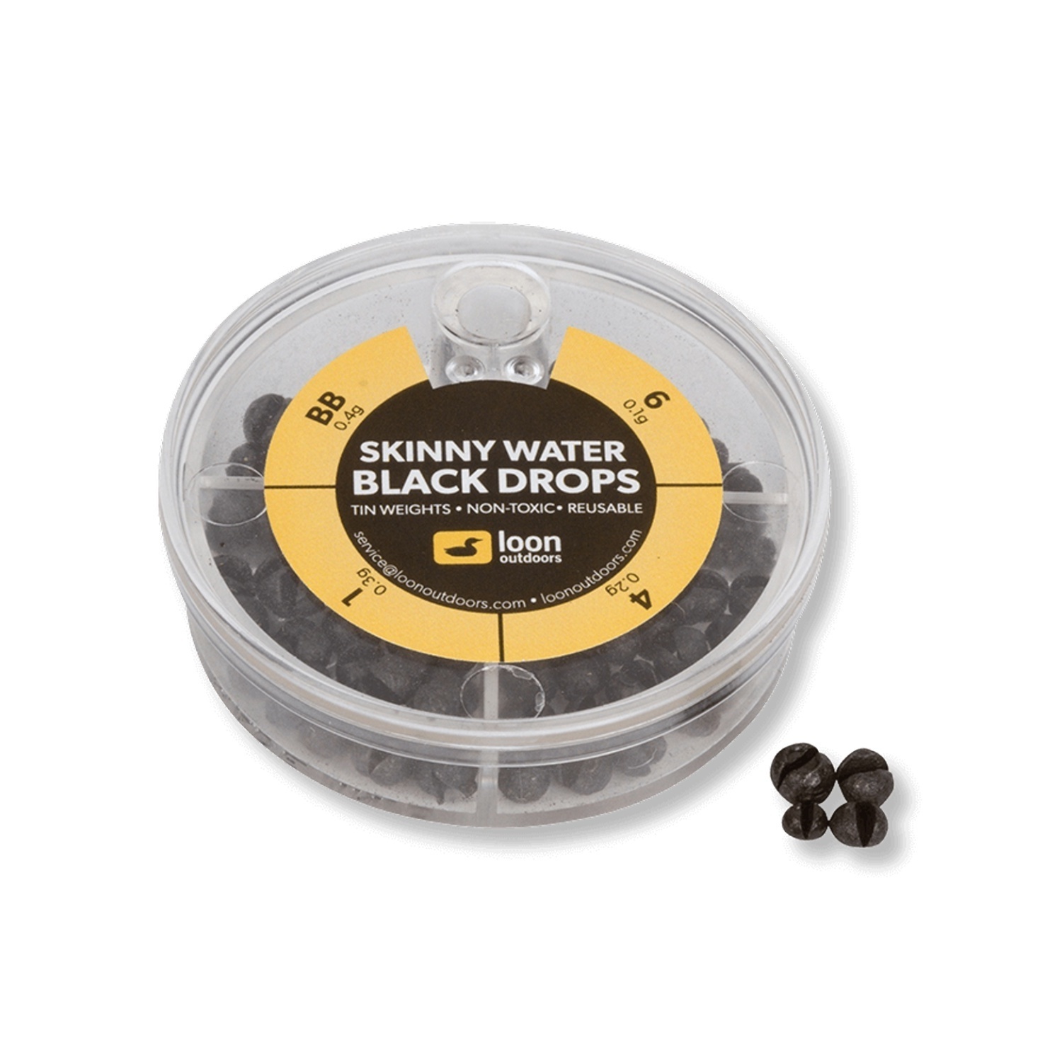 Loon Black Drop - 4 Division - Black Skinny Water in de groep Haken & Terminal Tackle / Lood en gewichten / Lead & Split Shots bij Sportfiskeprylar.se (F7133)